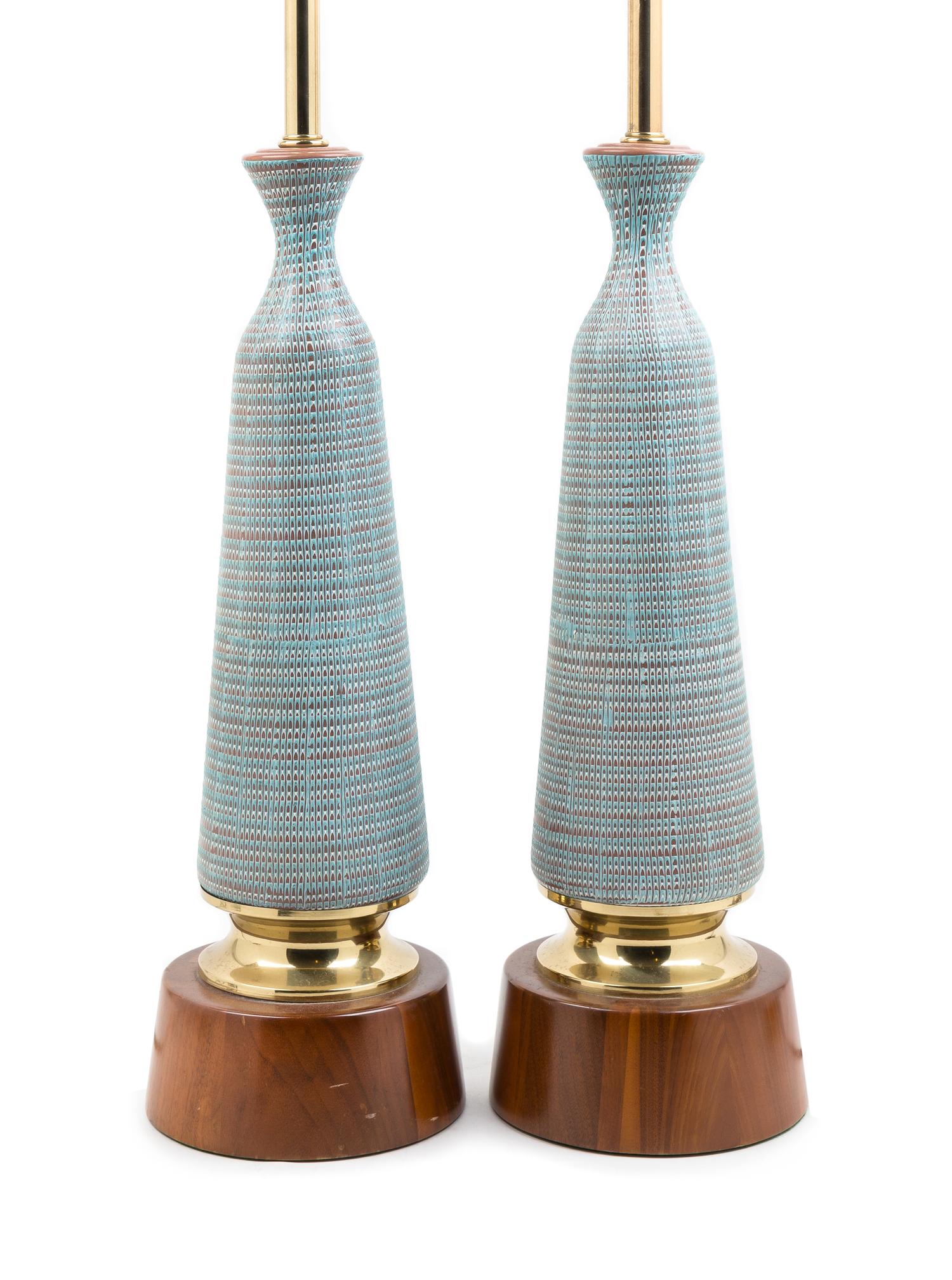 Bitossi, Italy, SECOND HALF 20TH CENTURY, a pair of table lamps