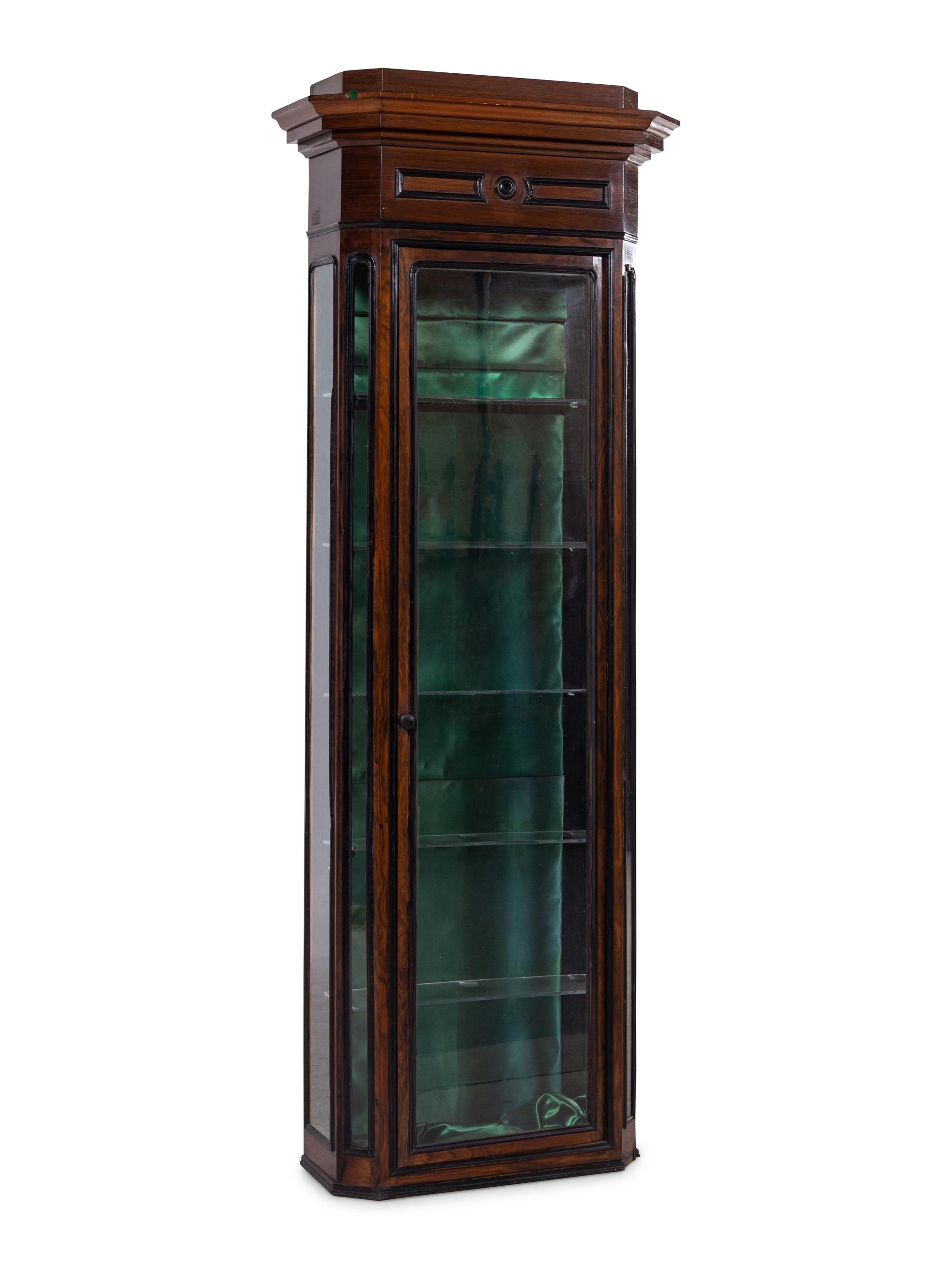 A Victorian Parcel Ebonized Vitrine