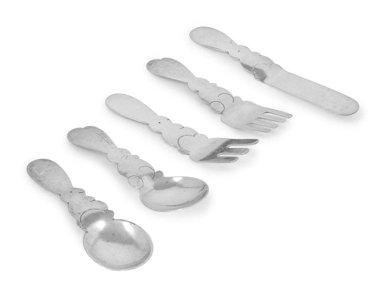 Ten American Silver Children's Table Articles
