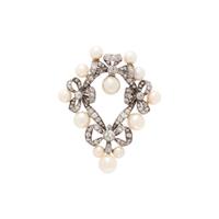 EDWARDIAN, CULTURED PEARL AND DIAMOND BROOCH