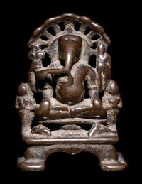 A Small Indian Bronze Figure of Ganesha