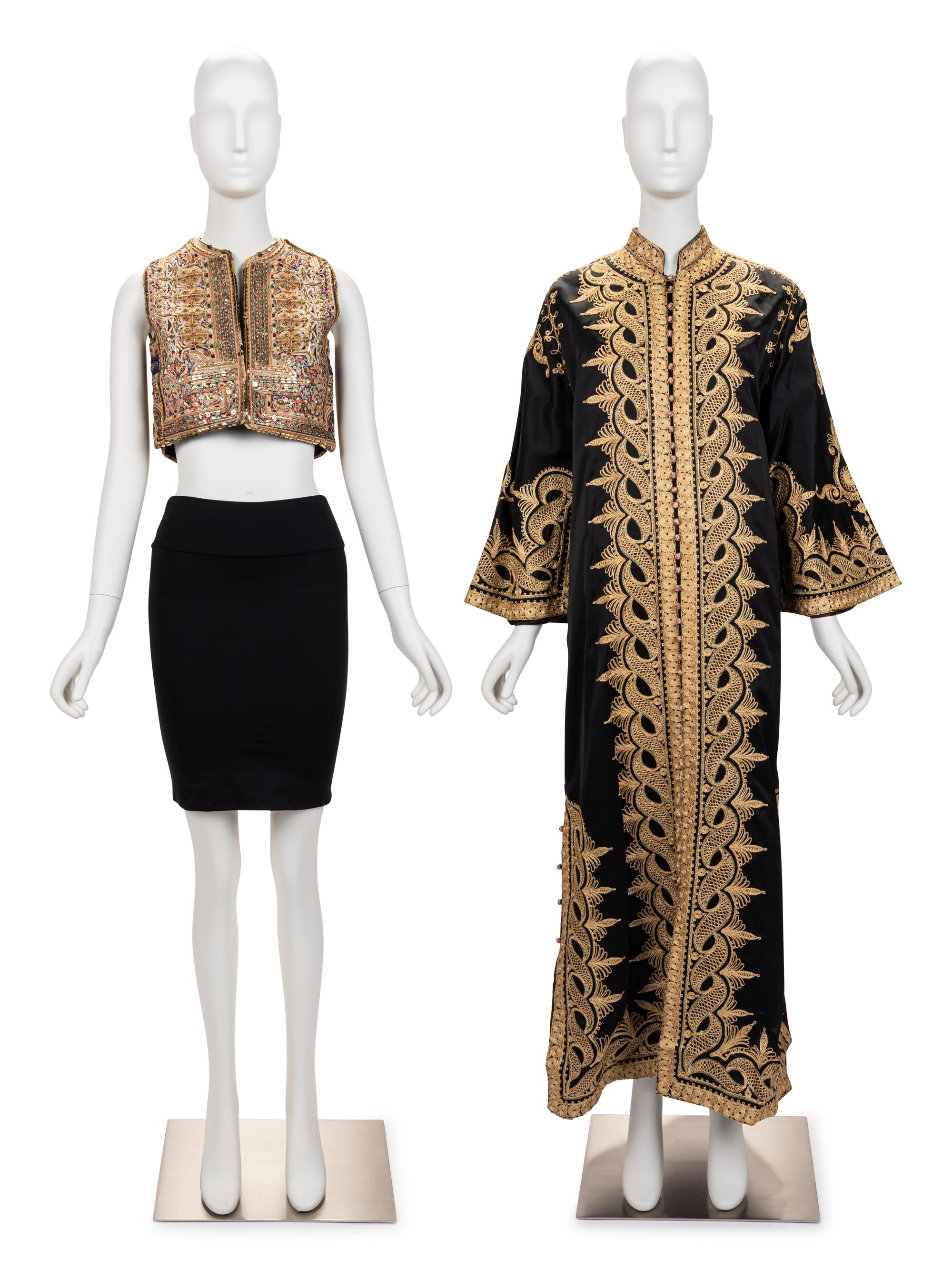 Two Regional Embroidered Pieces: One Vest, One Jacket