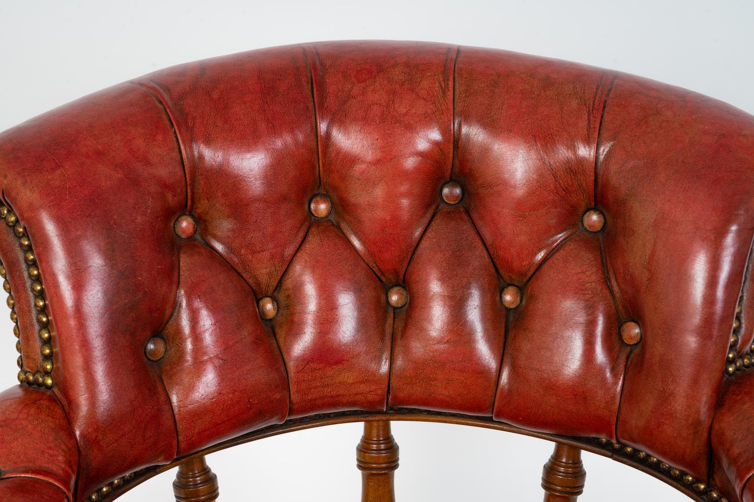 A George III Style Walnut Swivel Desk Chair — EARLY 19TH CENTURY