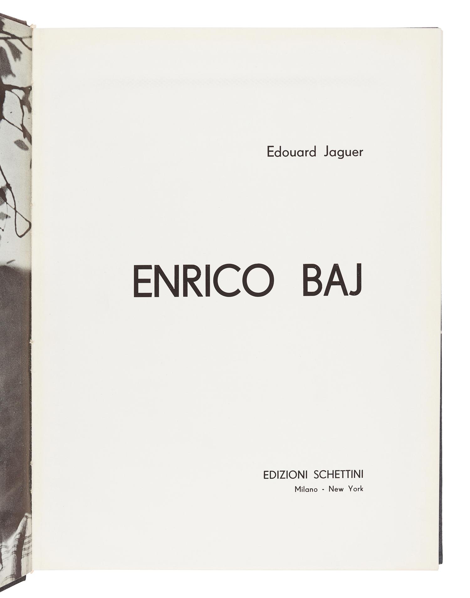 [BAJ, Enrico (1924-2003)]. JAGUER, Edouard. Enrico Baj. Milan and New York: Edizioni Schettini, 1956.
