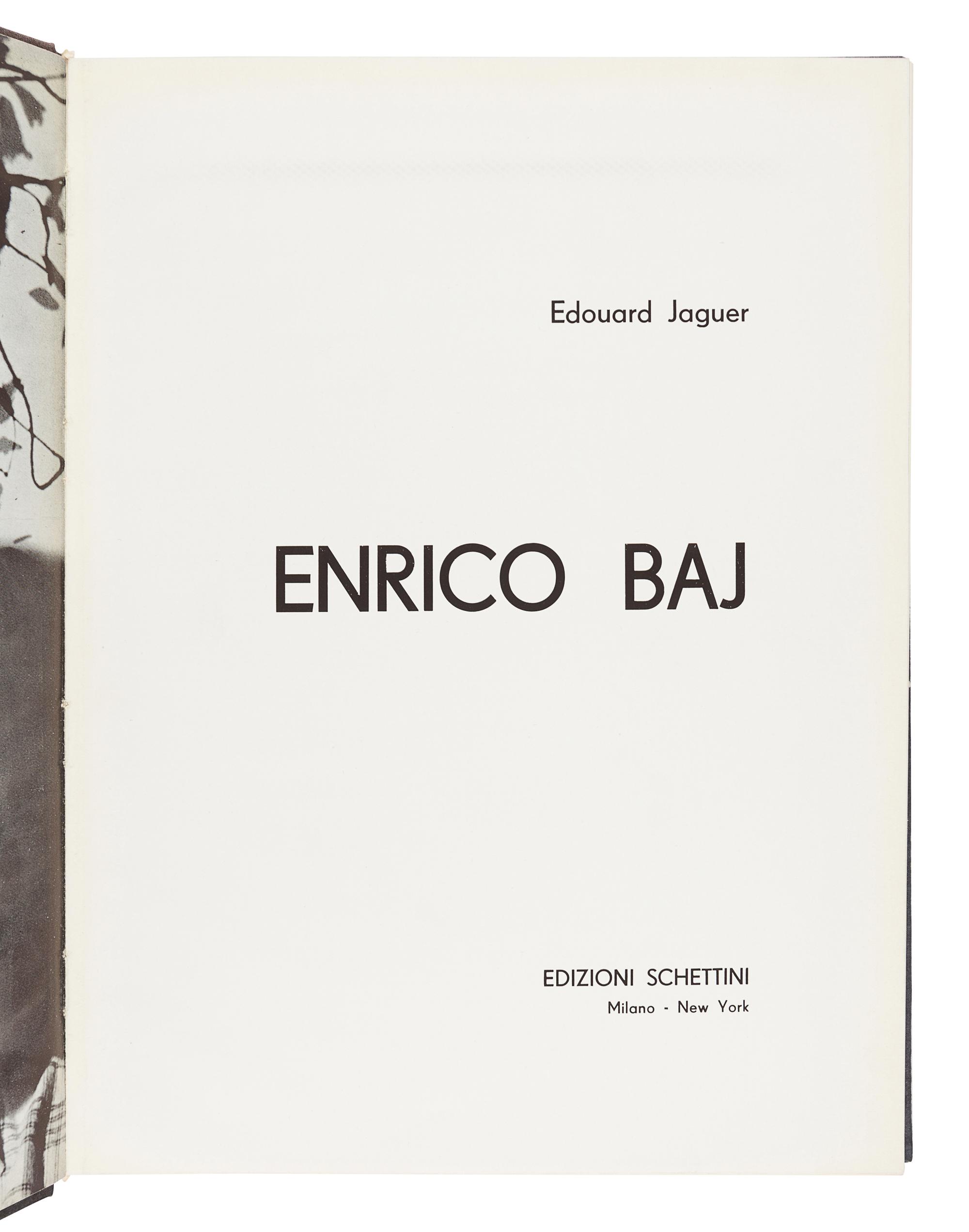 [BAJ, Enrico (1924-2003)]. JAGUER, Edouard. Enrico Baj. Milan and New York: Edizioni Schettini, 1956.