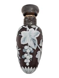 A Thomas Webb and Sons Silver-Mounted Cameo Glass Scent Bottle