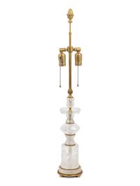 A Gilt Metal Mounted Rock Crystal Table Lamp