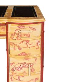 A Chinoiserie-Decorated Pedestal Desk