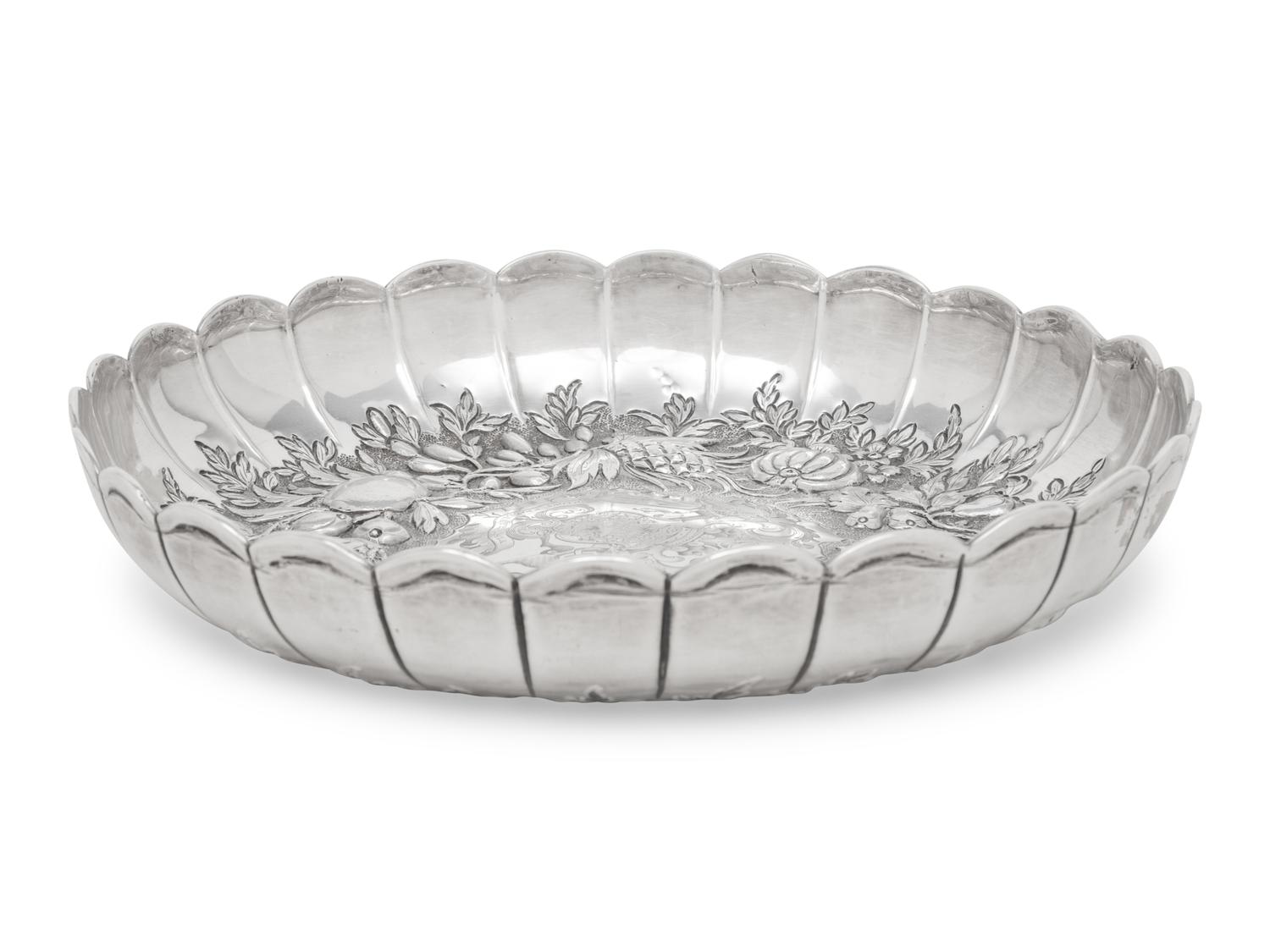 A George III Silver Armorial Sweetmeat Dish