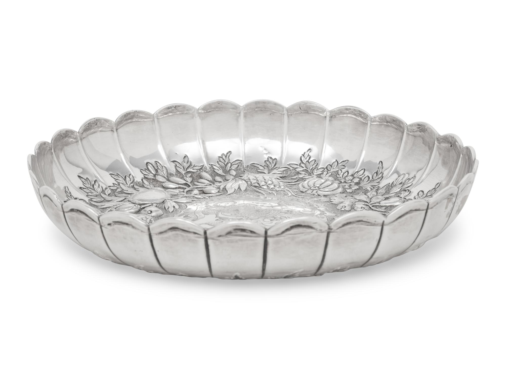 A George III Silver Armorial Sweetmeat Dish
