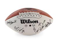 A Group of Three Signed Football Items Including Derrick Thomas and Lawrence Taylor