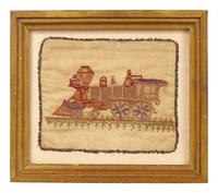 A Group of Five Assorted Hand-Painted or Worked Pictures
