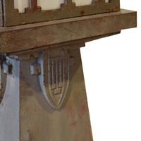 A Pair of Prairie School Cast Iron Bridge Lights 22" W X 22" D X 54.5" H — United States, Circa 1900