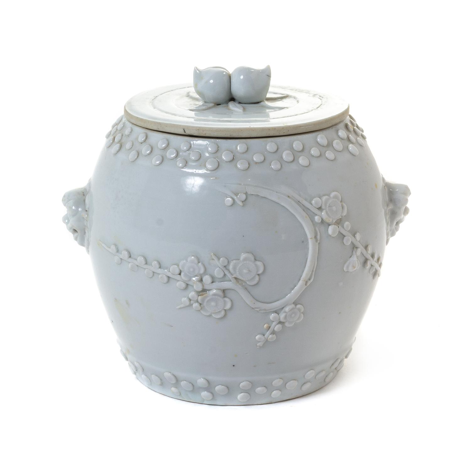 A Blanc-de-Chine Porcelain Covered Jar — QING DYNASTY