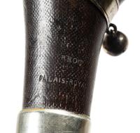 A French Glass-Inset Carved Wood Terrier-Head Walking Stick