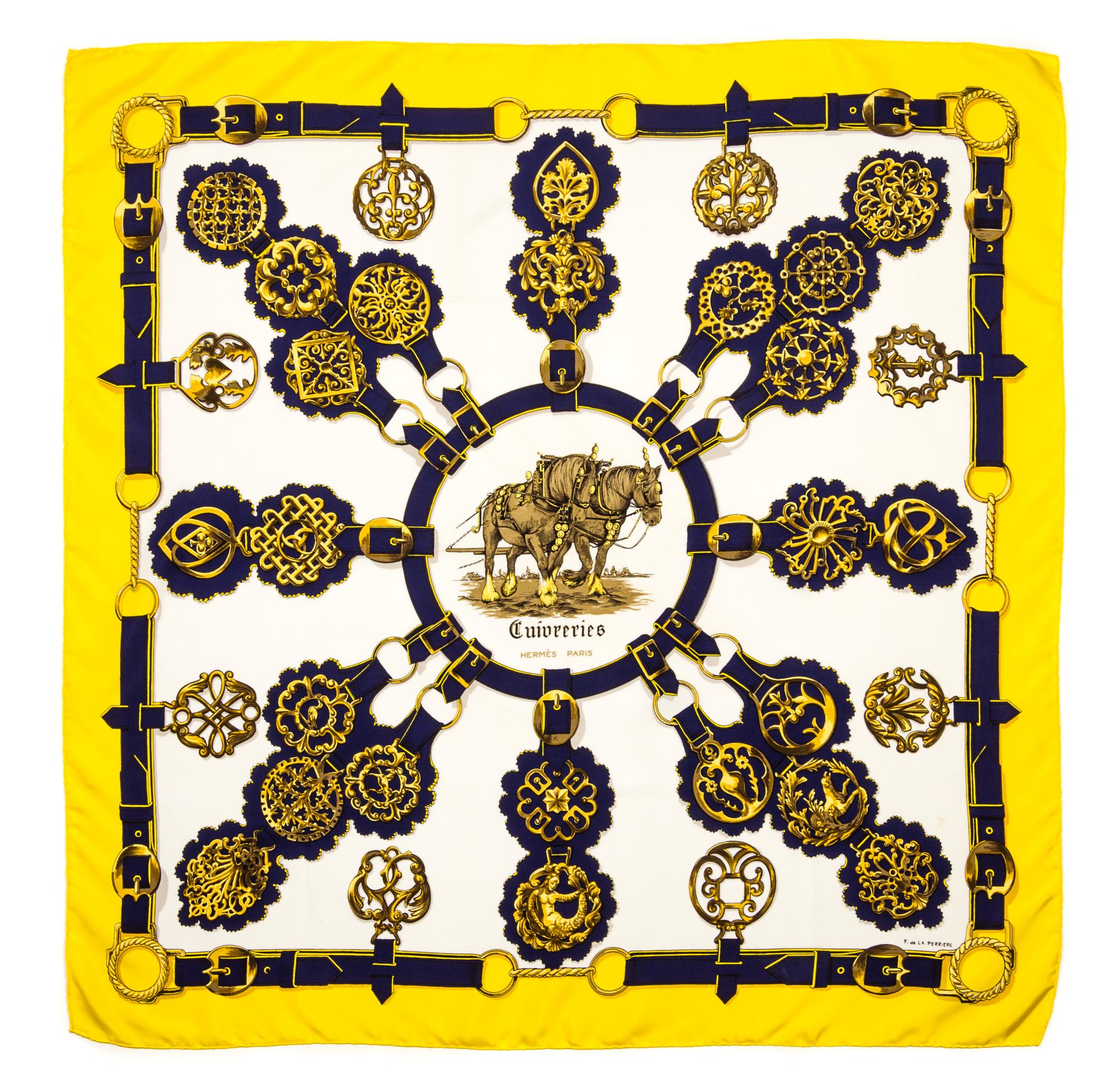 An Hermes 90cm Silk Scarf, 36"x36".