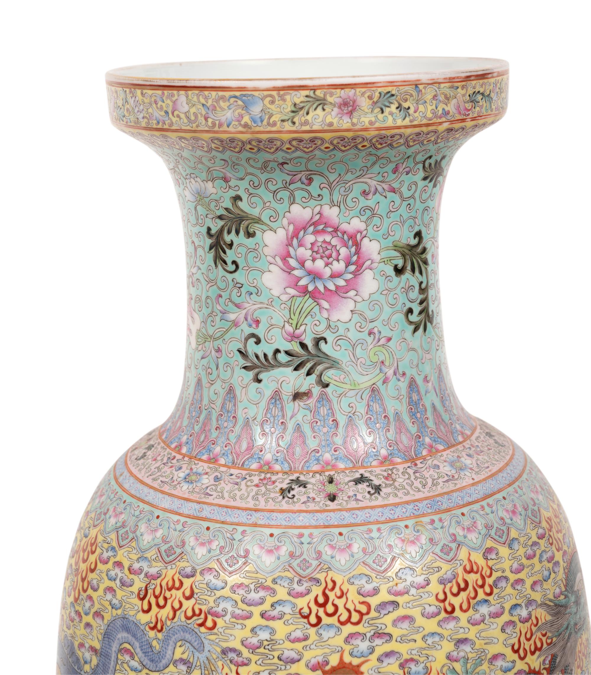 A Pair of Chinese Famille Rose Porcelain Vases