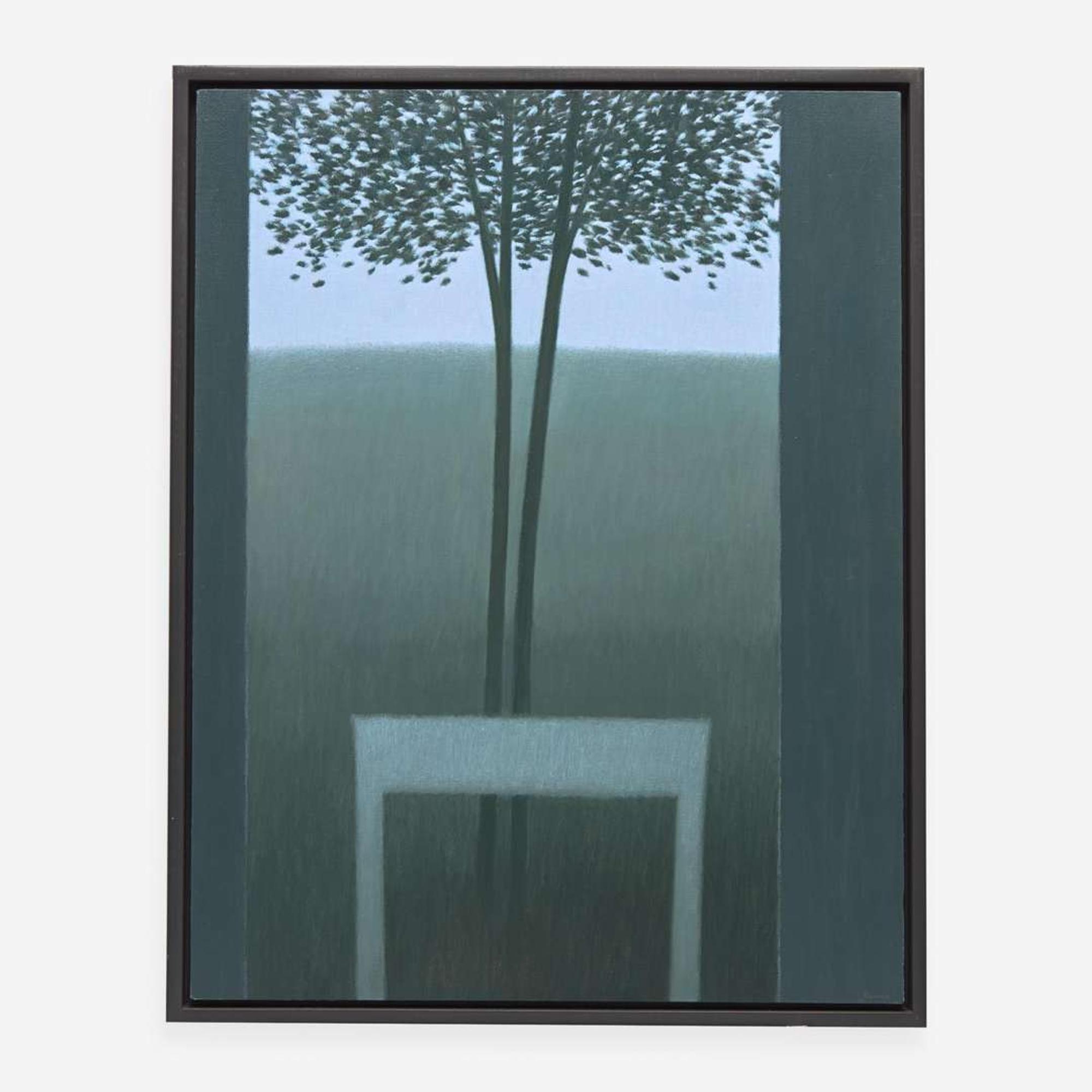 Robert Kipniss (American, b.1931) Window w/ chair & two trees