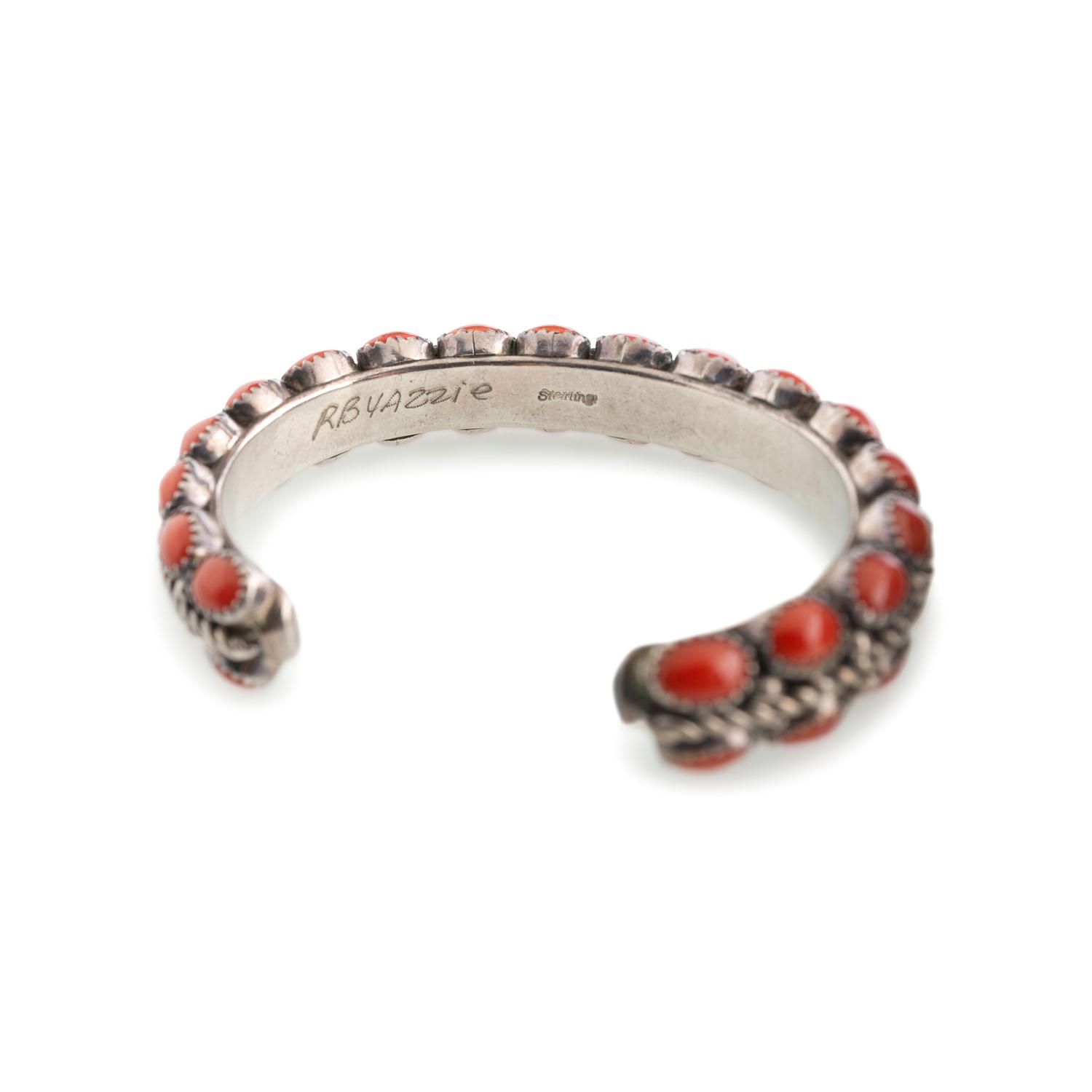 Navajo Silver and Coral Cuff Bracelets