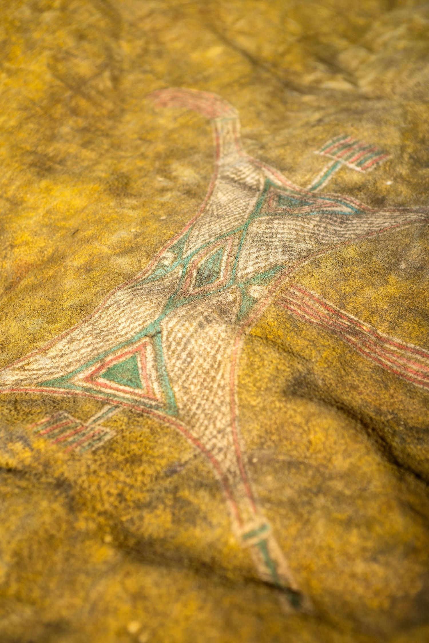 Early Southern Plains Painted Buffalo Hide Robe, Likely Comanche