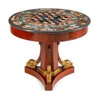 An Empire Style Parcel-Gilt Mahogany and Specimen Marble Center Table