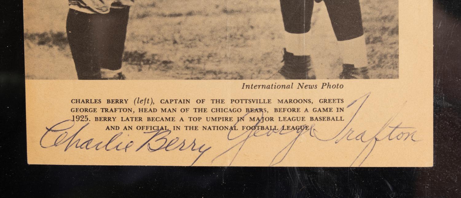A George Trafton and Charlie Berry Dual Signed Autograph Photo (PSA Certified)