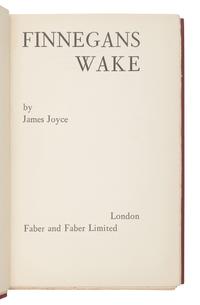 JOYCE, James (1882-1941). Finnegans Wake . London: Faber and Faber, 1939.