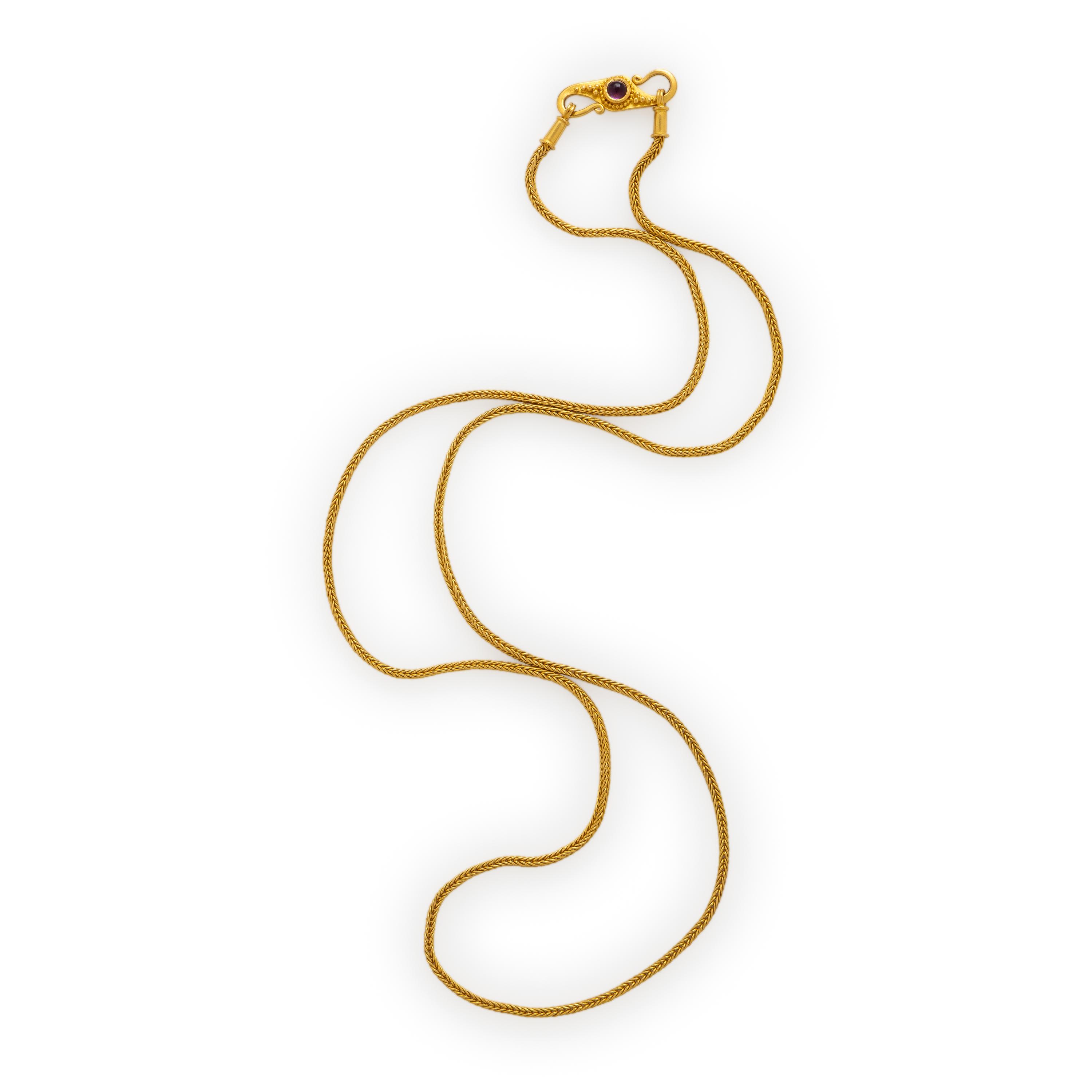 Yellow Gold and Amethyst Chain Necklace