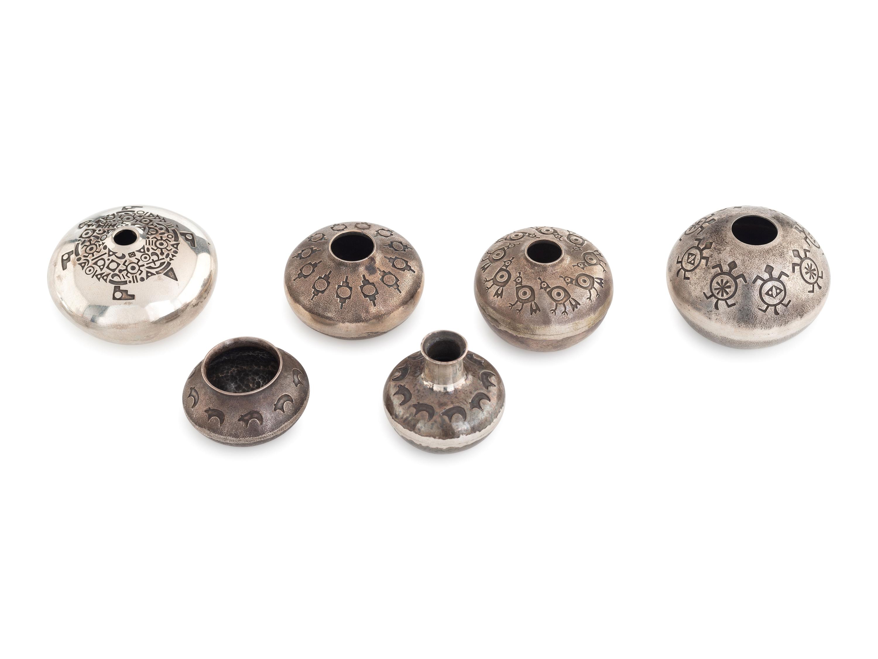 Miniature Silver Seed Jars