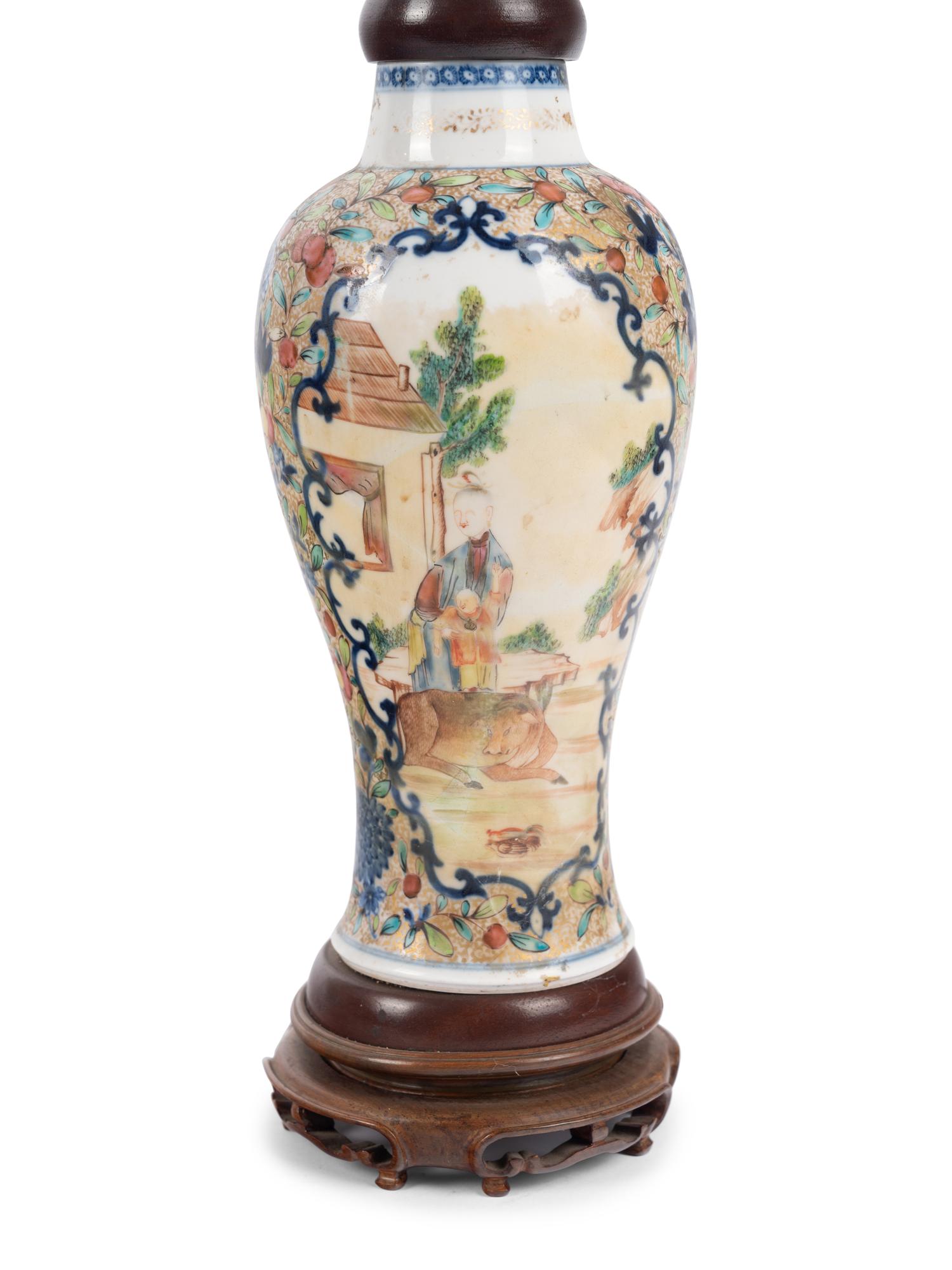 Two Chinese Export Porcelain Vases and a Porcelain Dish