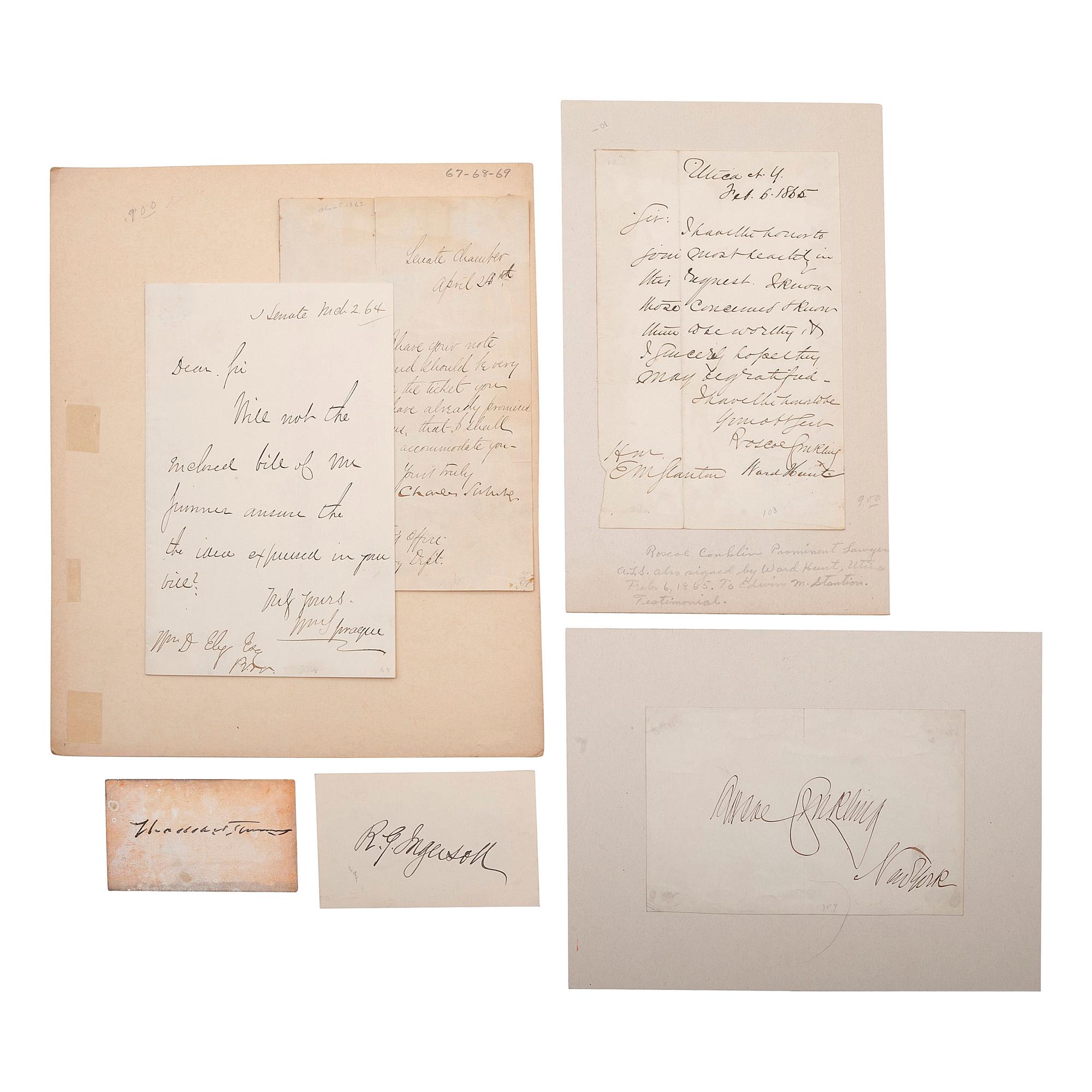 [AUTOGRAPHS & MANUSCRIPTS] -- [POLITICS].