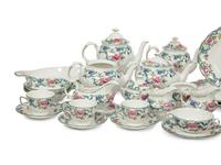 A Royal Doulton Floradora Green Porcelain Dinner Service