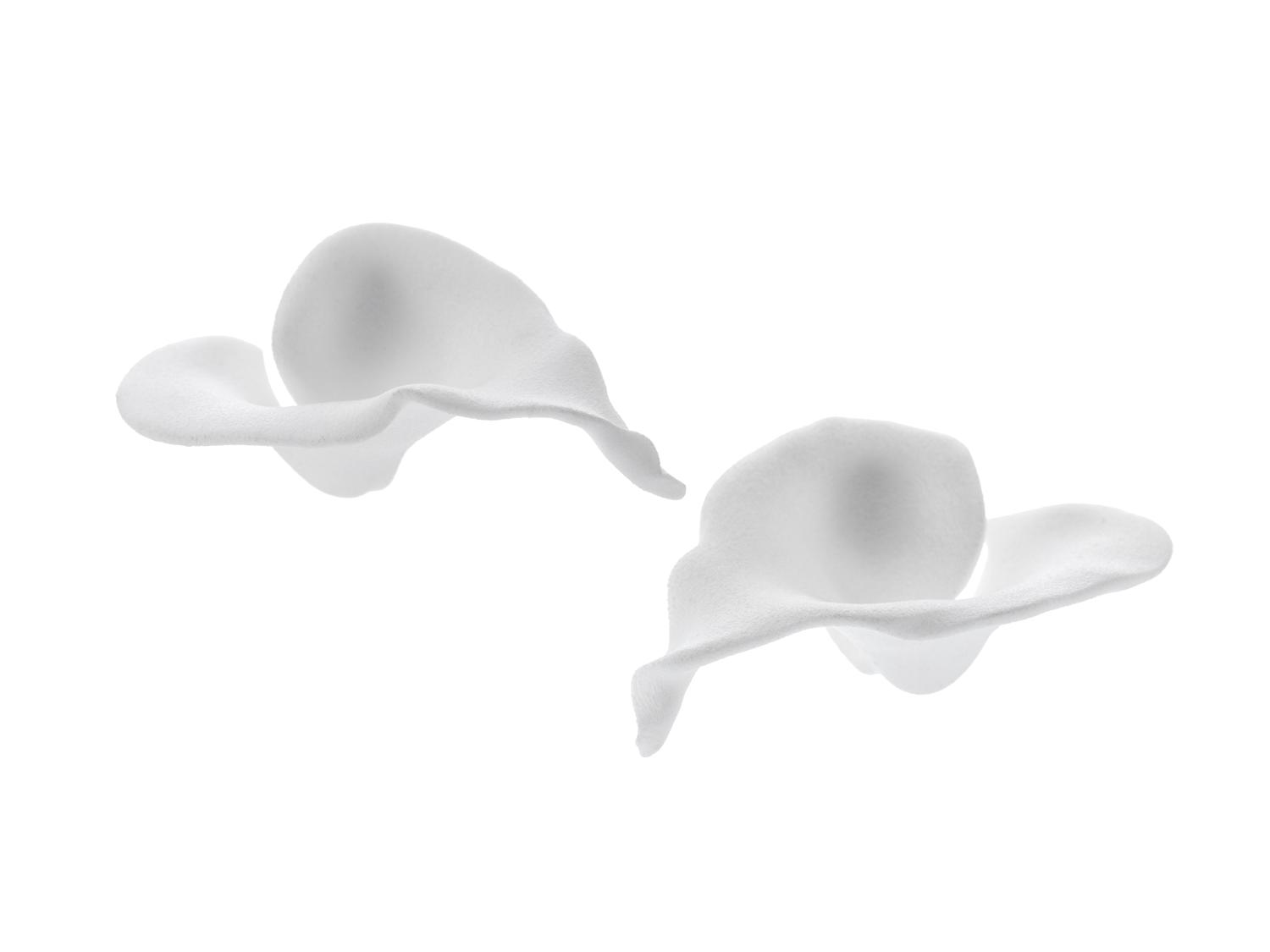 JAR, WHITE RESIN ARUM EARCLIPS