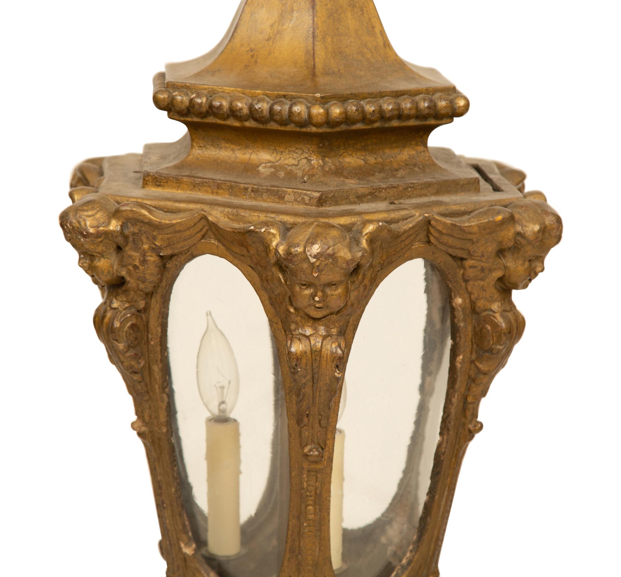 An Italian Baroque Style Giltwood Lantern — 19th Century