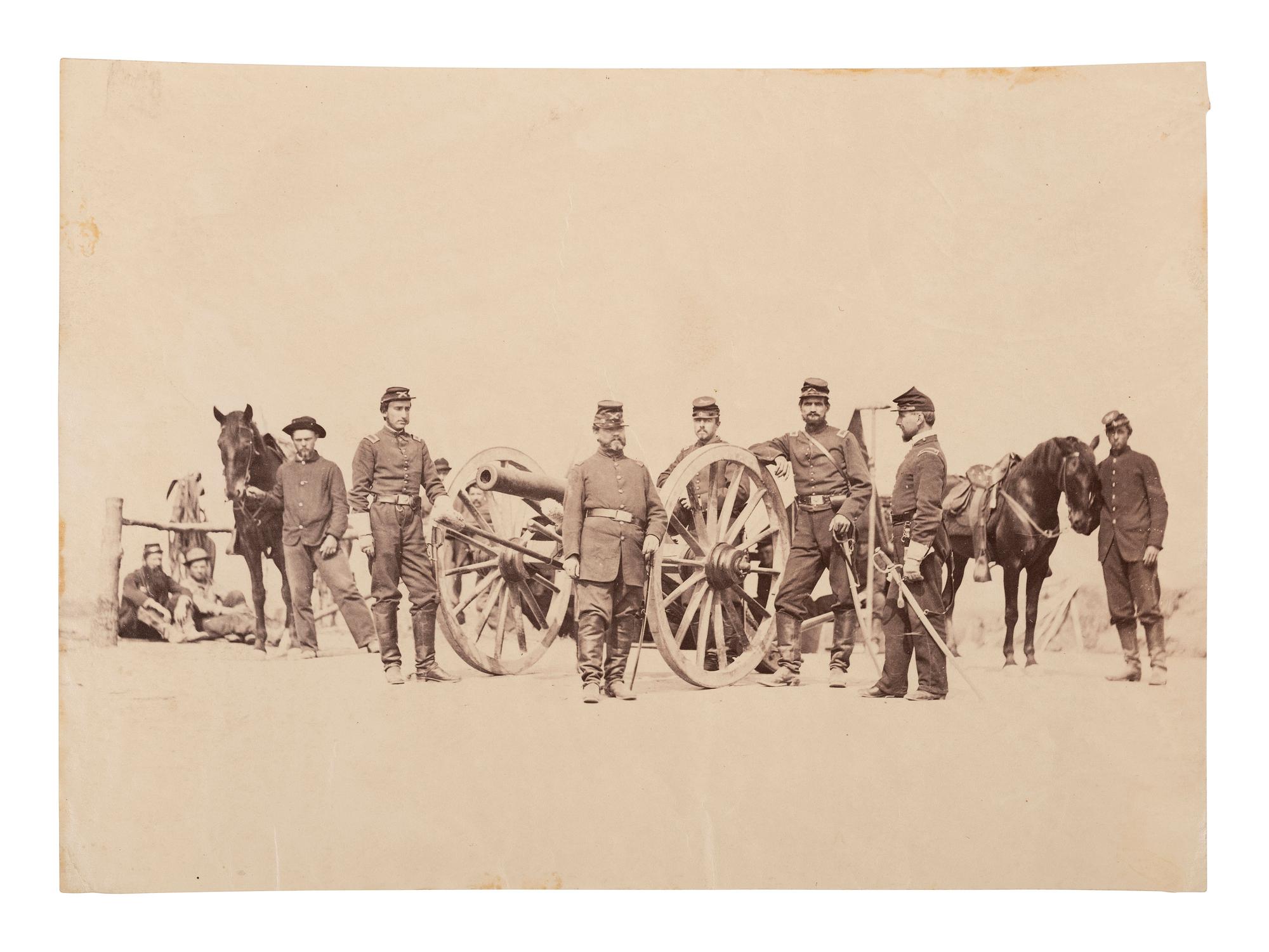[CIVIL WAR]. [BRADY, Mathew (1822-1896), photographer, attrib.]. Battery A Keystone Artillery, 1st Pennsylvania Light Artillery Regiment . [Washington, DC: Brady & Co., 1864].