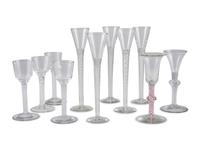 Eleven Pieces of Georgian Air Twist Stemware
