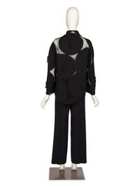 Chado Ralph Rucci Wool Crepe and Net Circle Jacket with Pants, 2000s