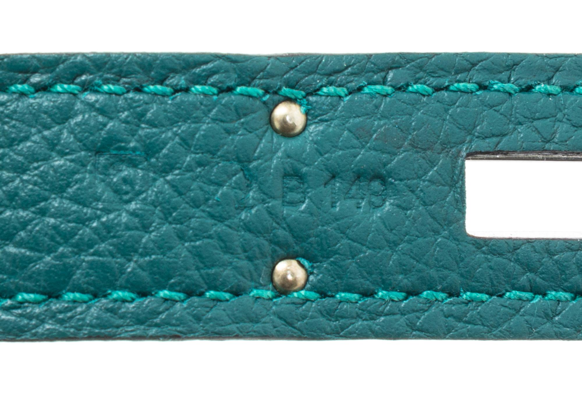 An Hermes Malachite Togo 30cm Birkin Handbag, 12" x 8.5" x 6".