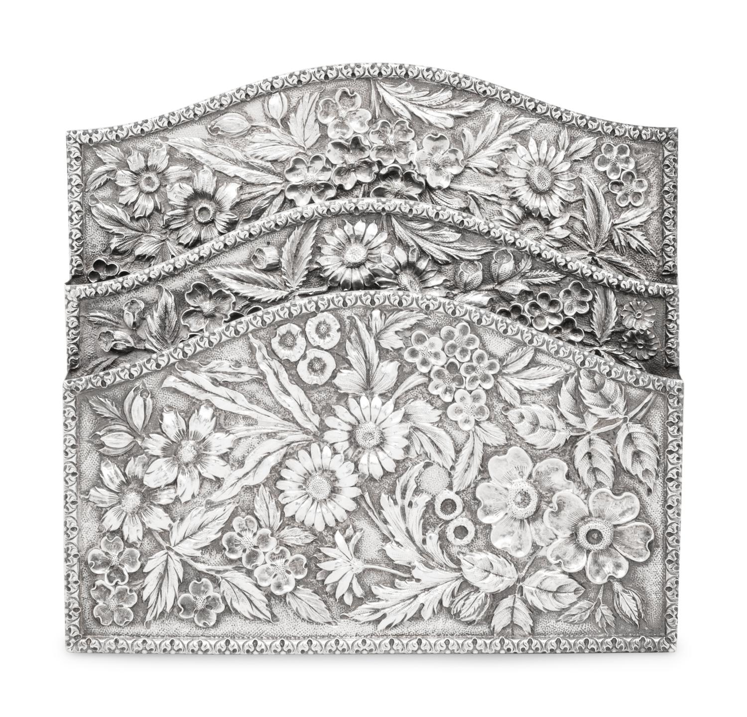An American Silver Repoussé Letter Organizer