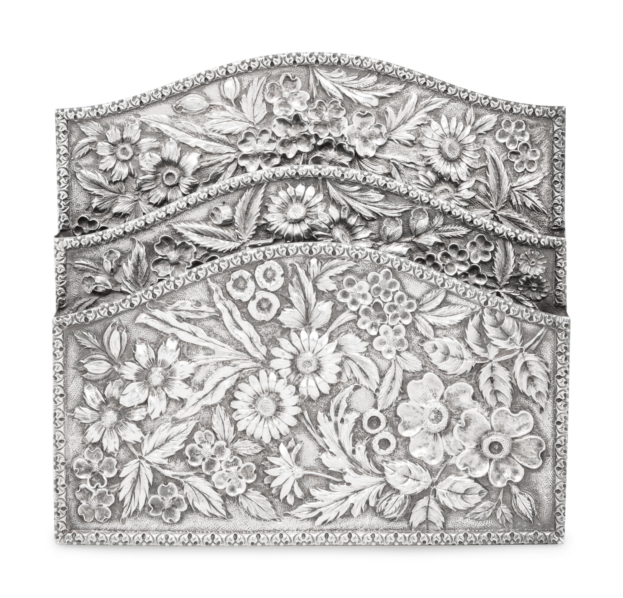An American Silver Repoussé Letter Organizer