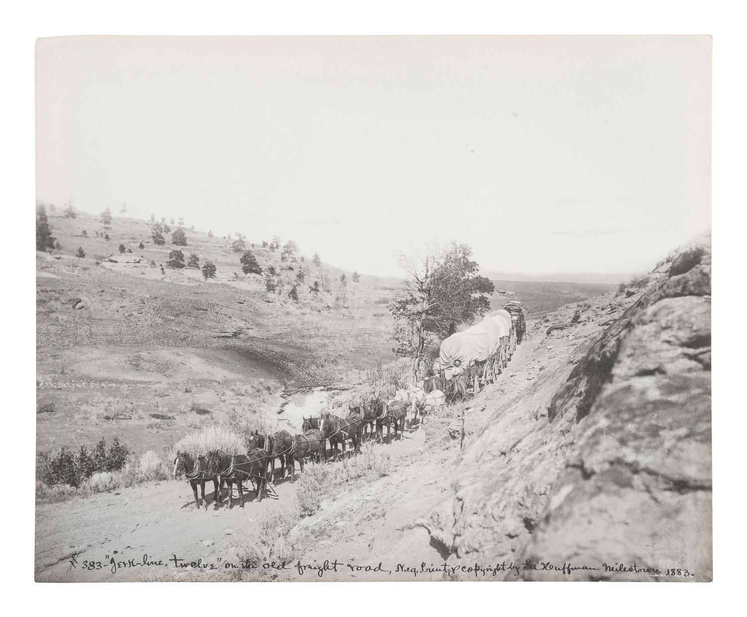 [WESTERN AMERICANA]. HUFFMAN, L.A., photog. “Jerk-line twelve” on the old freight road .