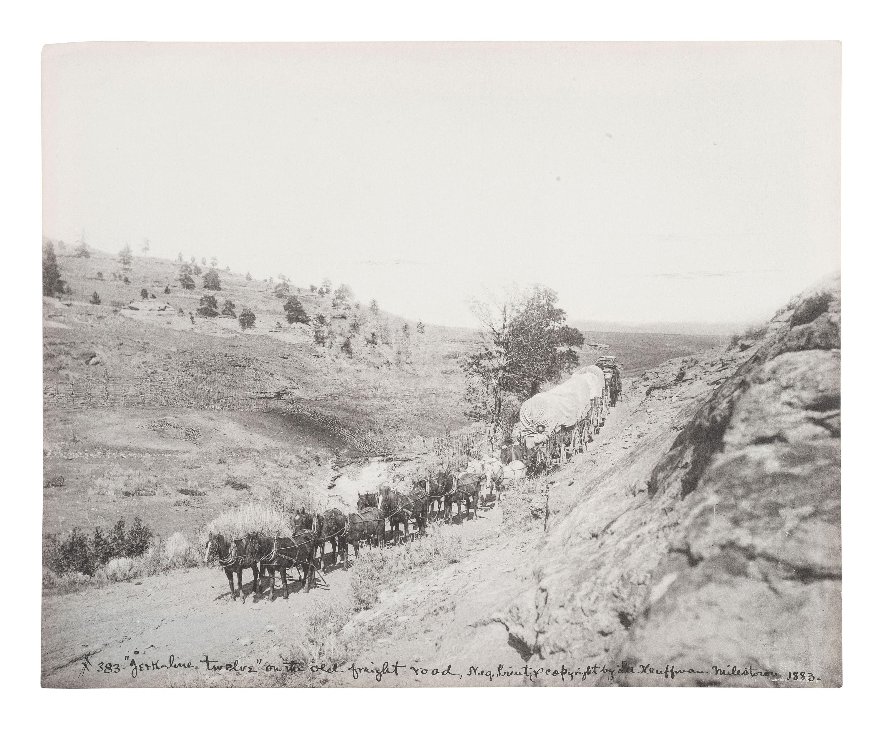 [WESTERN AMERICANA]. HUFFMAN, L.A., photog. “Jerk-line twelve” on the old freight road .