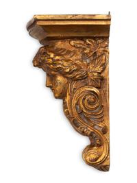 A Set of Four Italian Giltwood Wall Brackets