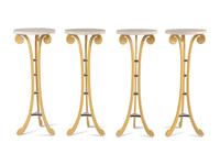 A Set of Four Painted Pedestal Tables