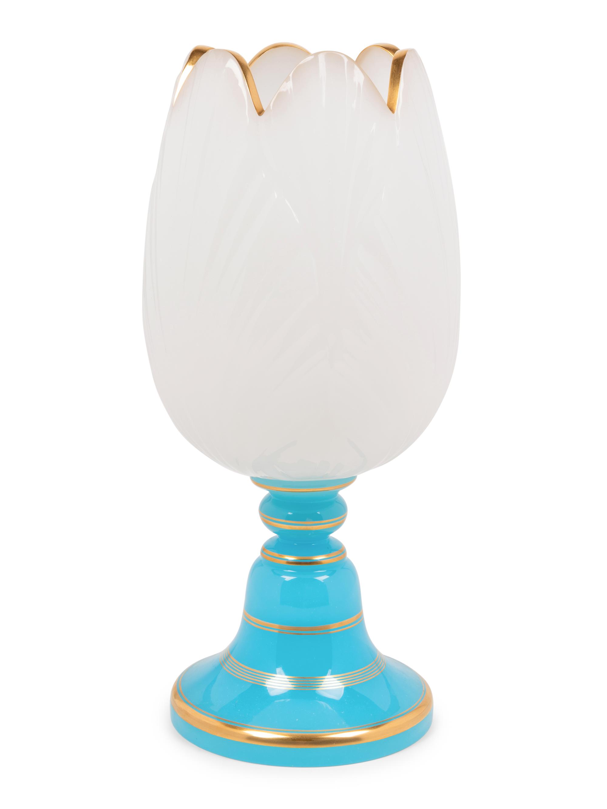 A Baccarat Opaline Glass Vase