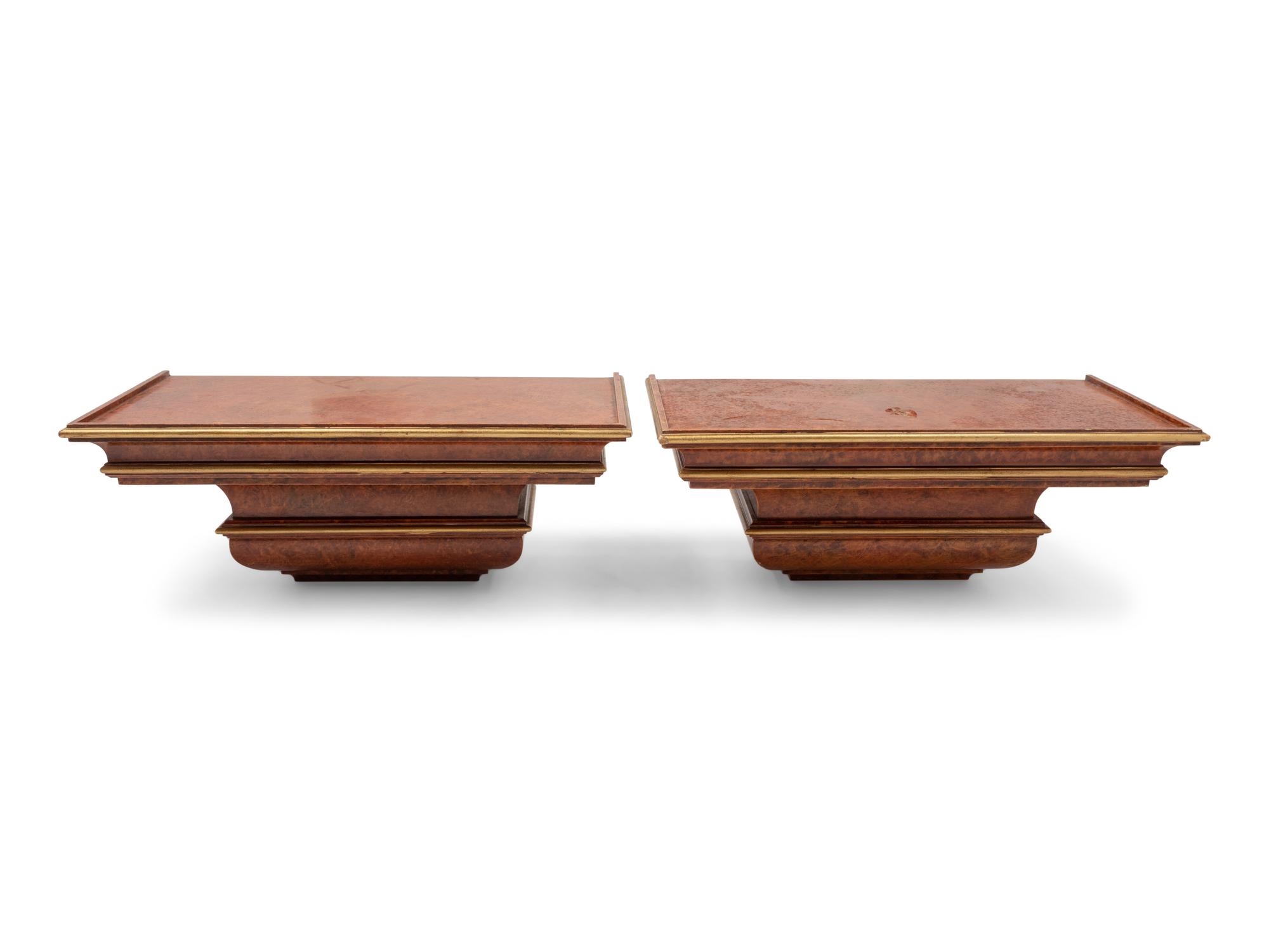 A Pair of Contemporary Gilt Painted Wall Brackets