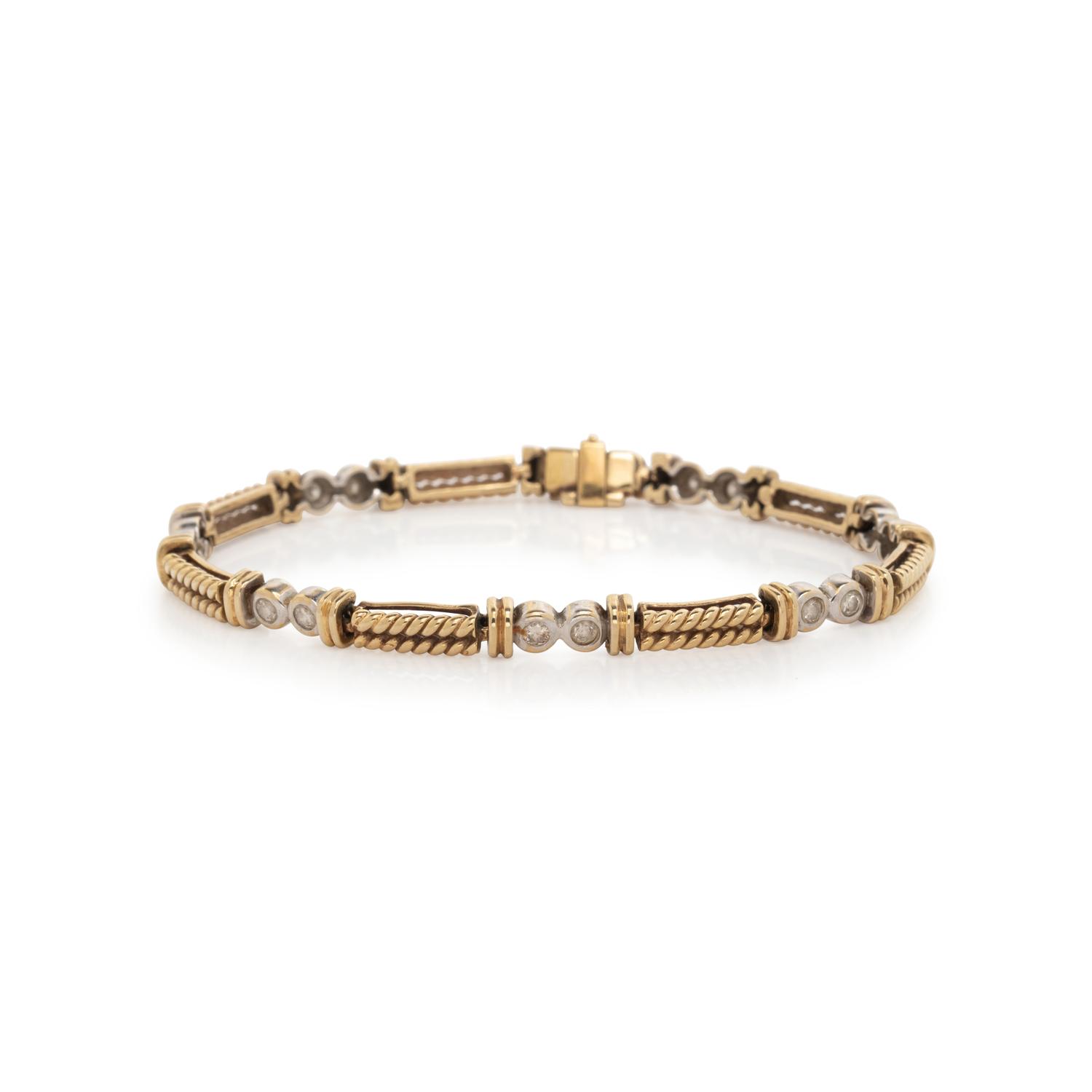 BICOLOR GOLD AND DIAMOND BRACELET