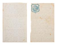 [CIVIL WAR]. A group of 2 items involving CSA General Felix Zollicoffer (1812-1862), incl. CDV and 6pp. letter from 50th Indiana Private Eli Caress mentioning Zollicoffer's death.