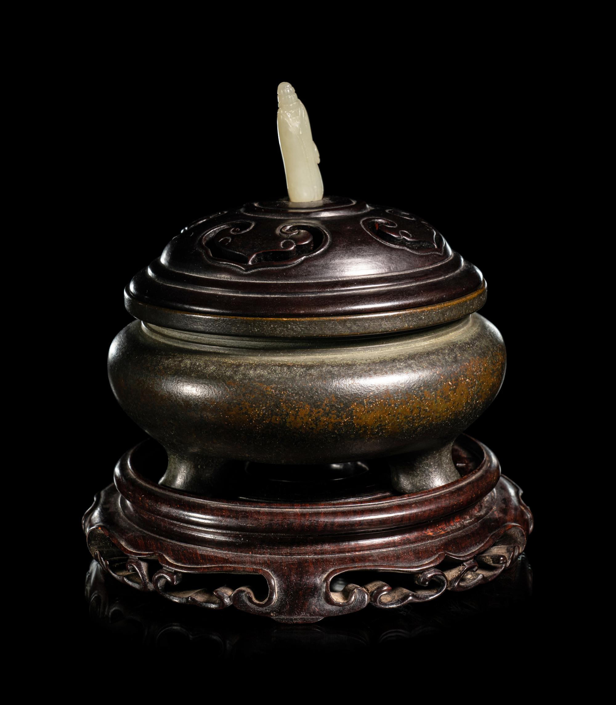 A Bronze Incense Burner and Cover