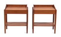 A Pair of Borge Mogensen Teak Nightstands Height 21 x width 18 1/2 x depth 12 1/4 inches. — MID 20TH CENTURY